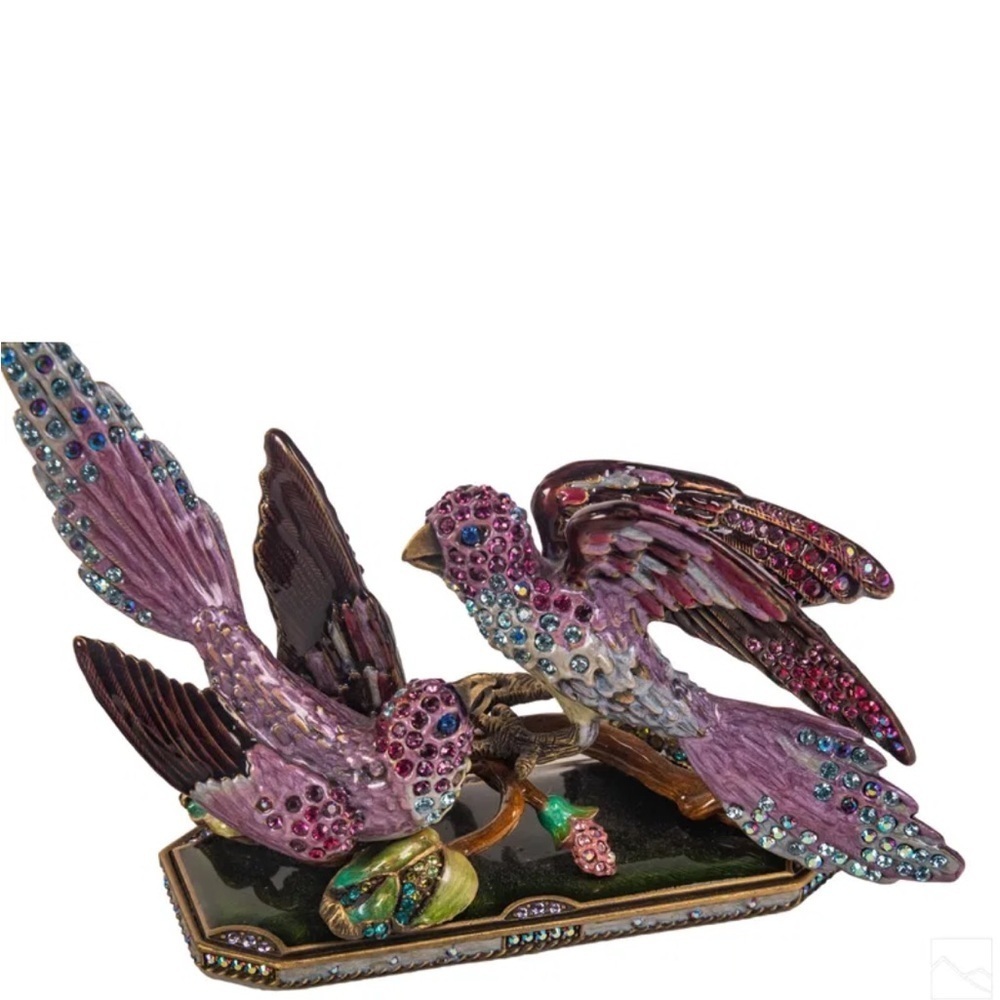 Rare Intricate Jay Strongwater Lovebirds Cover Lidded Trinket Box 
NEW WITH TAGS - Picture 4 of 6